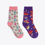 Lustige Damen-Motivsocken Donuts & Kaffeetassen