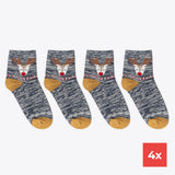 4er-Set Damensocken lustiges Rentier-Motiv