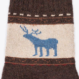4er Set Winter Damensocke Wolle braun Rentier Motiv