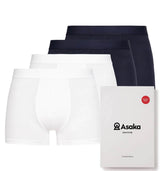 Asaka Boxershorts weiß navy