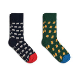 2er-Set Motivsocken Damen