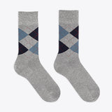 Burlington Herrensocken Manchester hellgrau & blau Karos