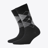 Burlington Marlybone Damensocken Argyle Muster schwarz & grau