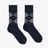 Burlington Preston Herrensocken marine Raute