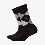 Burlington Damensocken Queen Argyle Muster schwarz & grau