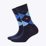 Burlington Damensocken Queen Rauten dunkelblau & hellblau