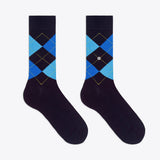 Burlington Damensocken Queen Rauten blau