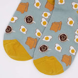 Women's motif socks with fried eggs