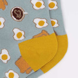 Women's motif socks with fried eggs