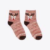 Weihnachts-Damensocke mit Rentier-Motiv