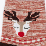 4er Pack Damensocken Rentier Motiv rosa meliert