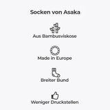 Asaka 12er-Pack Sneakersocken Bambus Schwarz A+ Fiber®