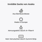 Yoshino 6-Pack Invisible Socks Bamboo White A+ Fiber®