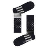 Happy Socks Box Herrensocken abstrakte Muster schwarz & weiß