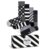 Happy Socks Box Herrensocken abstrakte Muster schwarz & weiß