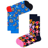Happy Socks Set of 2 Funny Men's Socks Abstract Patterns