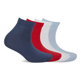 s.Oliver 4er Set Viertelsocken Damen rot weiß & blau