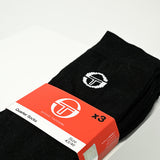 Sergio Tacchini 3 pack black quarter socks men