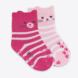Sterntaler 2er Pack ABS Babysocken Katzen Motiv pink rosa gestreift Mädchen