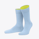 Von Jungfeld Herrensocken Timor einfarbig hellblau