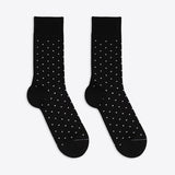 Von Jungfeld Herrensocke Dots Punktemuster Baumwolle schwarz